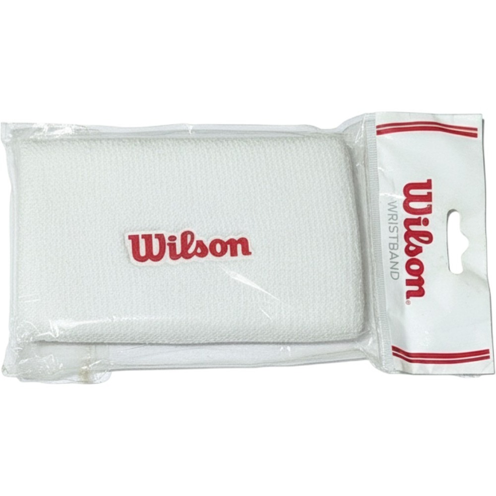 Wilson Wristband Unisex White Red Logo Terry Cloth Sporty Tennis Core NWT OS